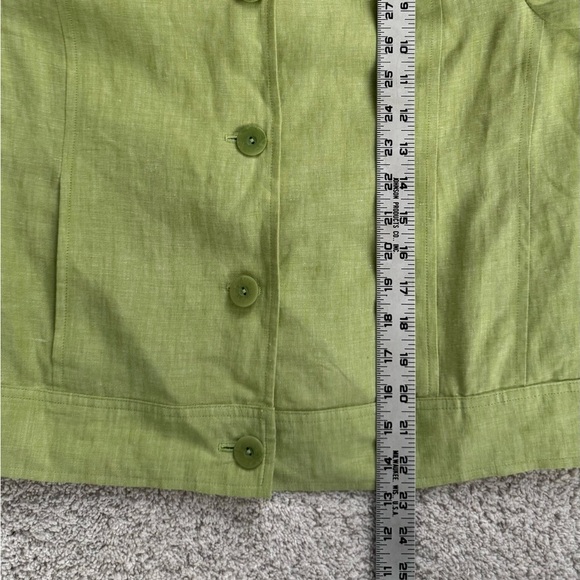 Talbots Lime Green Irish Linen Jacket Classic Size 8 - Picture 7 of 7